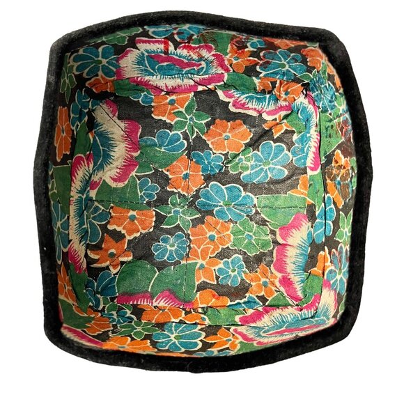 Vintage Traditional Embroidered Multicolor Uzbek Tajik Tubeteika Skullcap Hat main image 5